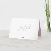 Joyful Pastell Pink Script Weihnachtskarte Feiertagskarte (Rückseite)