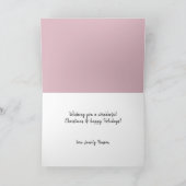 Joyful Pastell Pink Script Weihnachtskarte Feiertagskarte (Innenseite)