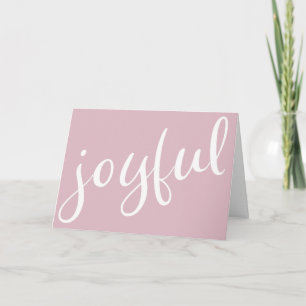 Joyful Pastell Pink Script Weihnachtskarte Feiertagskarte