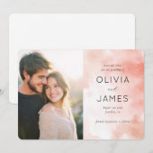 Joyful Peach Watercolor Photo Save The Date (Vorne/Hinten)