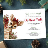 Joyful peeking reindeer instant download invite einladung
