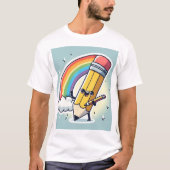 Joyful Pencil Rainbow T-Shirt (Vorderseite)