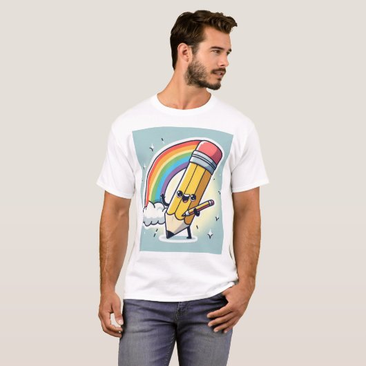 Joyful Pencil Rainbow T-Shirt (Vorne ganz)