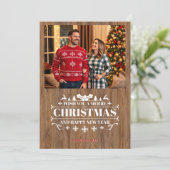 Joyful Photo Christmast Greeting Card Feiertagskarte (Stehend Vorderseite)