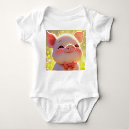 Joyful Piglet in the Meadow - Baby Bodysuit Baby Strampler