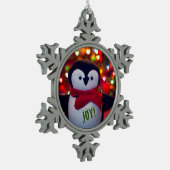 Joyful Pinguin Pewter Snowflake Ornament (Links)