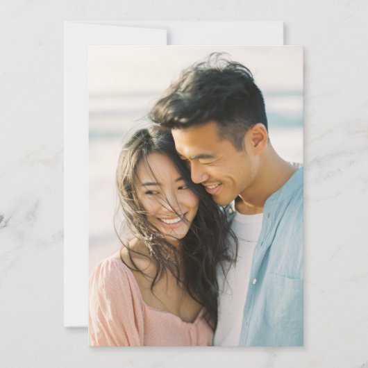 Joyful Pink Blue Romantic Photo Einladung (Vorderseite)