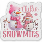 Joyful Pink Frohe Weihnachtsaufkleber Aufkleber (Vorderseite)