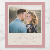 Joyful Pink Romantic Photo Weinetikett (Einzelnes Label)