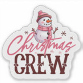 Joyful Pink Snowman Sticker (Vorderseite)