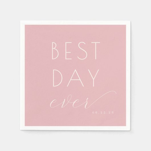 Joyful Pink Typographic Celebration Serviette (Vorderseite)