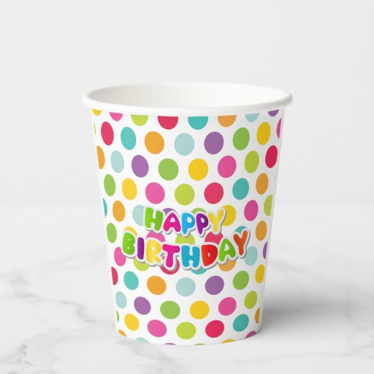 Joyful Polka Dot Party Cups Pappbecher (Rückseite)