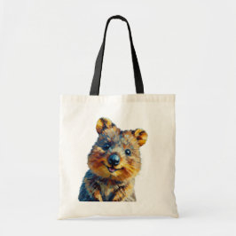 Joyful Quokka Tote Bag Öl Malerei Stil Tragetasche