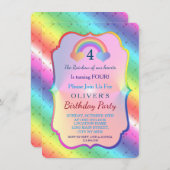 Joyful Rainbow Arrows BOY Birthday Einladung (Vorne/Hinten)