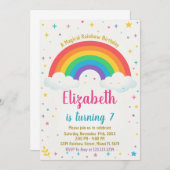 Joyful Rainbow Birthday Einladung (Vorne/Hinten)