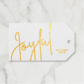 Joyful Real Foil Geschenkanhänger (Vorderseite (Horizontal))