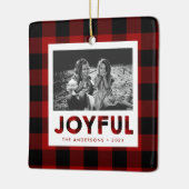 Joyful Red Buffalo Karierte Keramik Keramikornament (Links)
