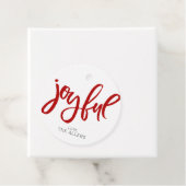 Joyful Red Calligraphy Holiday Gift Geschenkanhänger (Beispiel)