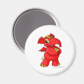 Joyful red Elephante Magnet (Vorderseite/Rückseite)