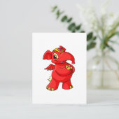 Joyful red Elephante Postkarte (Stehend Vorderseite)