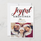 JOYFUL Red Kariert Holiday Grußkarte Einladung (Vorderseite)