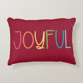 Joyful Red Multi Color Bright Rainbow Weihnachten Dekokissen