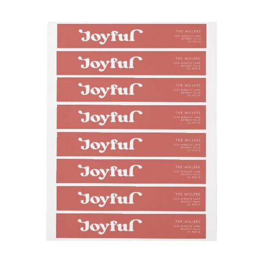 Joyful Red Retro Moderne Typografie Minimalistisch (Bogen)