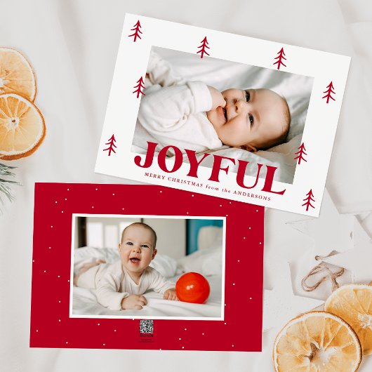 Joyful Red Trees 2 Foto Feiertagskarte