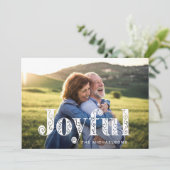 Joyful Red Wirbel Foto Weihnachten (Stehend Vorderseite)