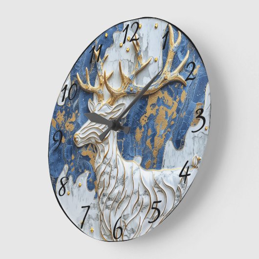 Joyful Reindeer Holiday Magic Große Wanduhr (Winkel)