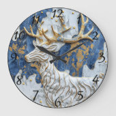 Joyful Reindeer Holiday Magic Große Wanduhr (Vorderseite)