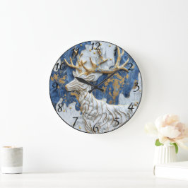 Joyful Reindeer Holiday Magic Große Wanduhr