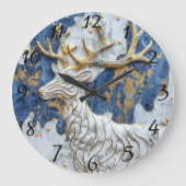 Joyful Reindeer Holiday Magic Große Wanduhr (Vorderseite)