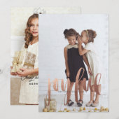 JOYFUL ROSE GOLD Weihnachtskarte Feiertagskarte (Vorne/Hinten)