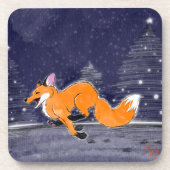 Joyful Running Fox Untersetzer Set (Vorderseite)