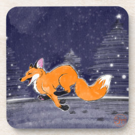 Joyful Running Fox Untersetzer Set