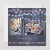 Joyful Rustic Blue Barn Wood Weihnachten 3 Fotos (Rückseite)