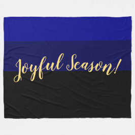 JOYFUL SAASON Monochromatische blaue Streifen Fleecedecke