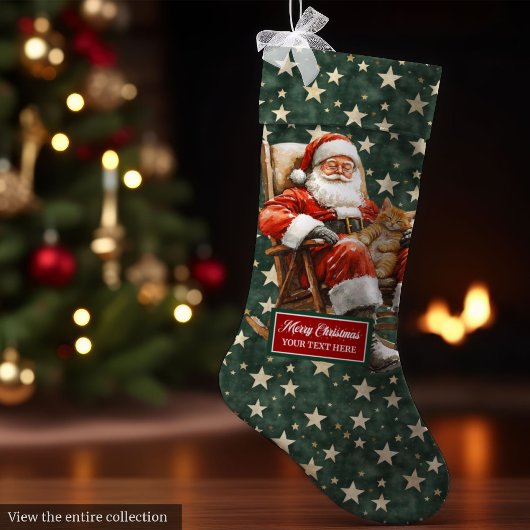 Joyful Santa Claus Weihnachts-Strumpf Individuelle Großer Weihnachtsstrumpf