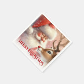 Joyful Santa Rudolph Festive Table Napkins Serviette (Ecke)