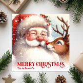 Joyful Santa Rudolph Personalized Christmas Kids Puzzle