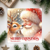 Joyful Santa Rudolph Personalized Christmas Kids  Puzzle