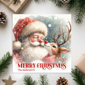 Joyful Santa Rudolph Personalized Christmas Kids  Puzzle