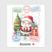 Joyful Santa Sticker mit Geschenken (Blatt)