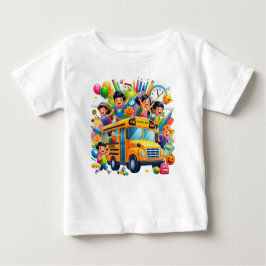 Joyful School Ride: School Bus Adventure Baby T-shirt