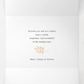 Joyful Script Botanical 2-Foto mit Goldrahmen Dreifach Gefaltete Urlaubskarte (Innenseite Mitte)