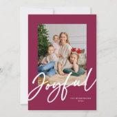 Joyful Script-Foto Feiertagskarte (Vorderseite)