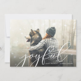 Joyful Script Foto Holiday Card Feiertagskarte