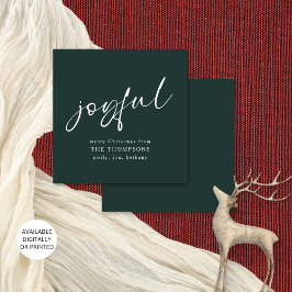 Joyful Script Frohe Weihnachts Grünen Karte