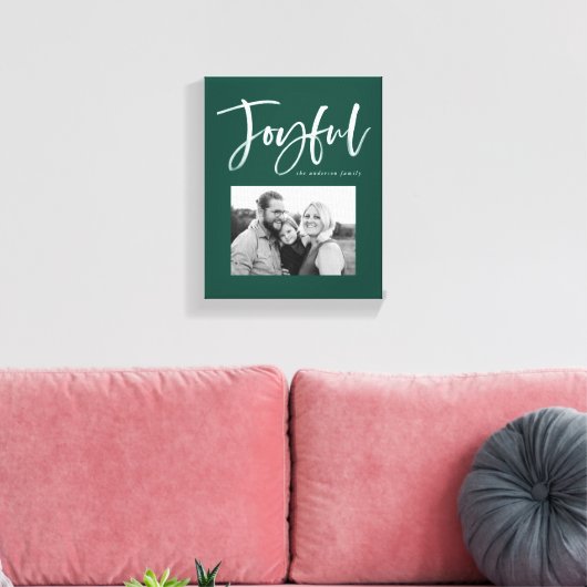 Joyful Script | Grün Leinwanddruck (Insitu (Wohnzimmer))